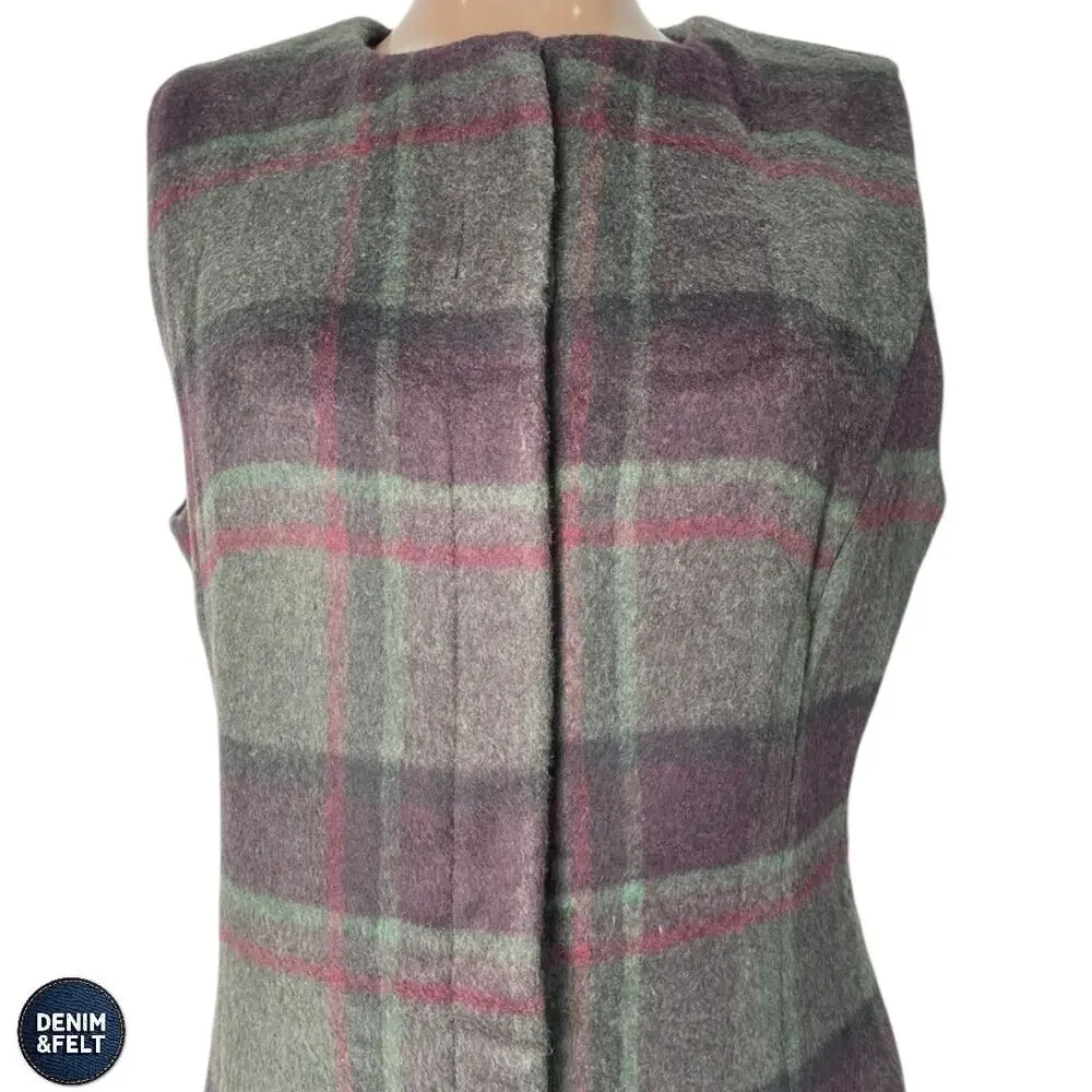 Tuckernuck Forest Plaid Wool Rhoda Midi Dress Sleeveless Classic Fall Winter - Picture 11 of 16